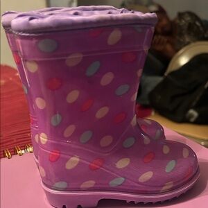 Jelly Beans Purple Polka Dot Kids Boots
